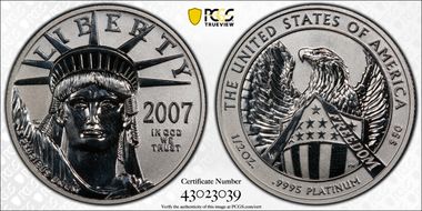 2007-W $50 Statue of Liberty 10th Ann Set Rev PR PR68