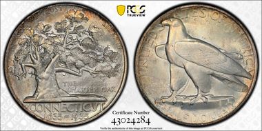 1935 50C Connecticut MS66+