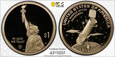 2020-S $1 American Innovation MD The Hubble Space Telescope PR69DCAM