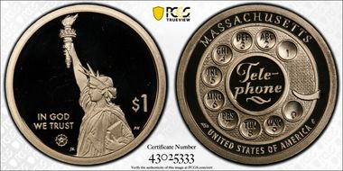 2020-S $1 American Innovation MA Telephone PR69DCAM