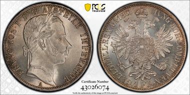 1861-A Florin KM-2219  Ag MS65