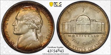 1942-P 5C Silver MS67