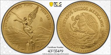 2020-Mo 1/4 oz Libertad Gold MS70