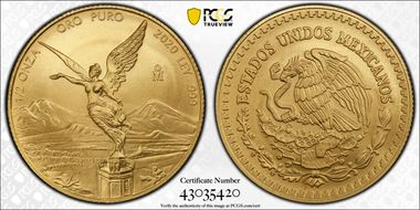 2020-Mo 1/2 oz Libertad Gold MS70