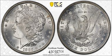 1885 $1 MS66