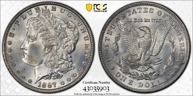 1887 $1 MS66
