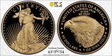 2021-W $50 Gold Eagle - Type 2 First Strike PR70DCAM
