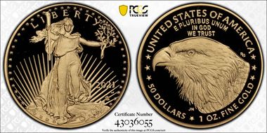 2021-W $50 Gold Eagle - Type 2 First Strike PR69DCAM