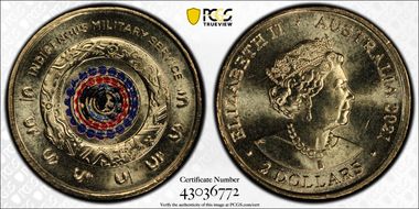 2021 $2 Indigenous Military Service Colorized MS67