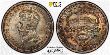 1927(m) Florin Canberra  KM-31 MS66+
