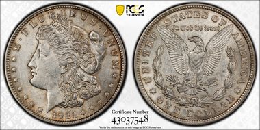 1921 $1 Morgan AU55