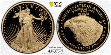 2021-W $5 Gold Eagle - Type 2 First Strike PR70DCAM