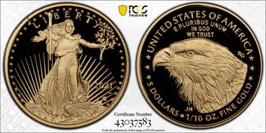 2021-W $5 Gold Eagle - Type 2 First Strike PR70DCAM