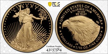 2021-W $5 Gold Eagle - Type 2 First Strike PR69DCAM