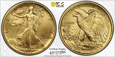 2016-W 50C 100th Anniversary Gold SP70