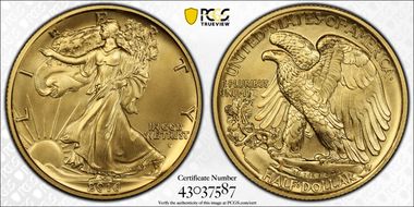 2016-W 50C 100th Anniversary Gold SP70
