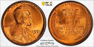 1951 1C MS65RD