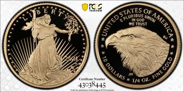 2021-W $10 Gold Eagle - Type 2 First Strike PR70DCAM