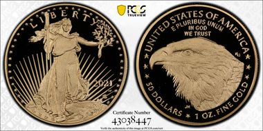 2021-W $50 Gold Eagle - Type 2 First Strike PR70DCAM