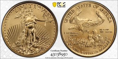 2021 $5 Gold Eagle - Type 1 MS70