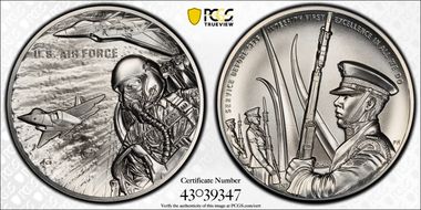 (2021-P) Medal U.S. Air Force Matte 2.5oz Ag First Strike MS70