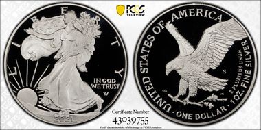 2021-S $1 Silver Eagle - Type 2 First Strike PR69DCAM