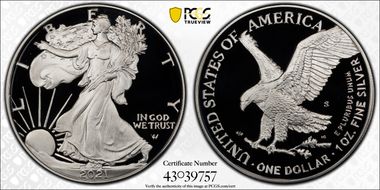 2021-S $1 Silver Eagle - Type 2 First Strike PR70DCAM