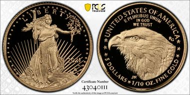 2021-W $5 Gold Eagle - Type 2 Designer Edition - First Strike PR69DCAM