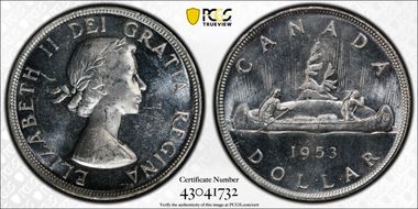 1953 S$1 No Strap, FWL MS63