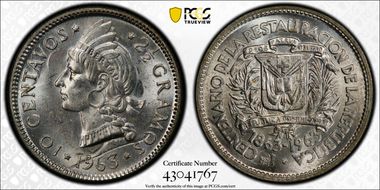 1963 10C 100th Anniversary  Restoration of Republic MS65