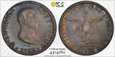 1822-Mo JM 8 R Iturbide KM-304  Ag XF45