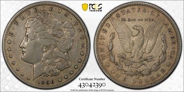 1890-CC $1 Tailbar F12