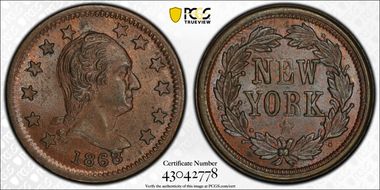 1863 CWT F-110/442a, GW-662 Washington-NY MS64BN