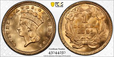 1881 G$1 MS67+