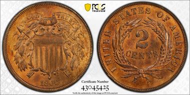 1866 2C MS66RB