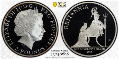2013 £2 S-BF15 Britannia Ag PR69DCAM