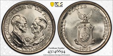 1936-M 50C Commonwealth KM-176 MS65