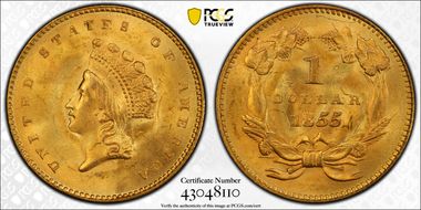 1855 G$1 MS65