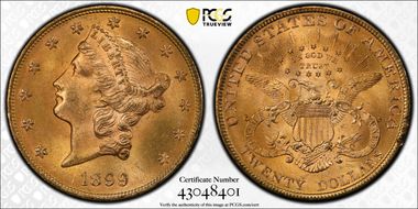 1899 $20 MS64+