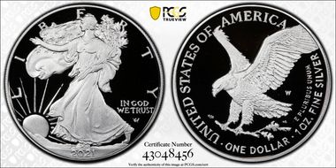 2021-W  $1 Silver Eagle - Type 2 PR70DCAM