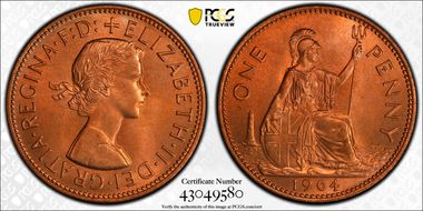 1964 1D S-4157 MS65+ RD