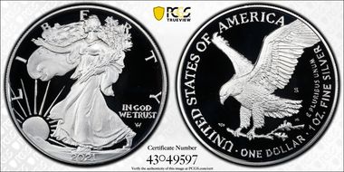 2021-S $1 Silver Eagle - Type 2 First Strike PR70DCAM