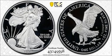 2021-S $1 Silver Eagle - Type 2 First Strike PR70DCAM