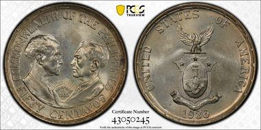 1936-M 50C Commonwealth KM-176 MS65