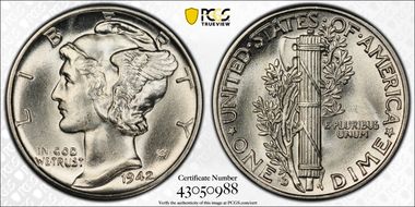 1942-D/D 10C RPM, FS-501 MS66FB