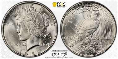 1922-D $1 VAM 3, Doubled Leaves MS63