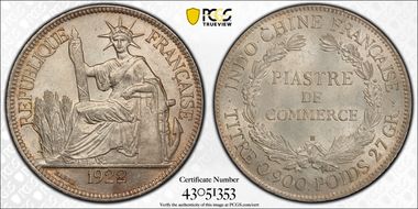 1922-H Piastre Lec-299 MS62
