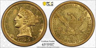 1844-O $5 MS61