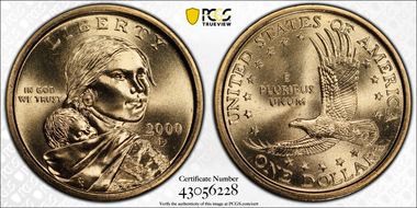 2000-P SAC$1 "Wounded Eagle" FS-901 MS66