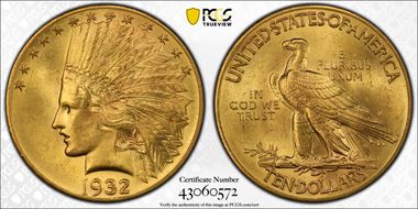 1932 $10 MS64+